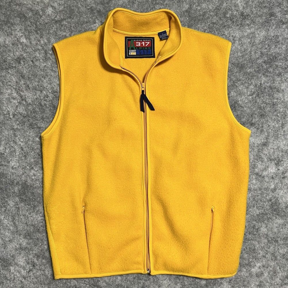 VINTAGE Gap Alpine 317 Racing Series Vest Men's L Yellow Fleece Mountain